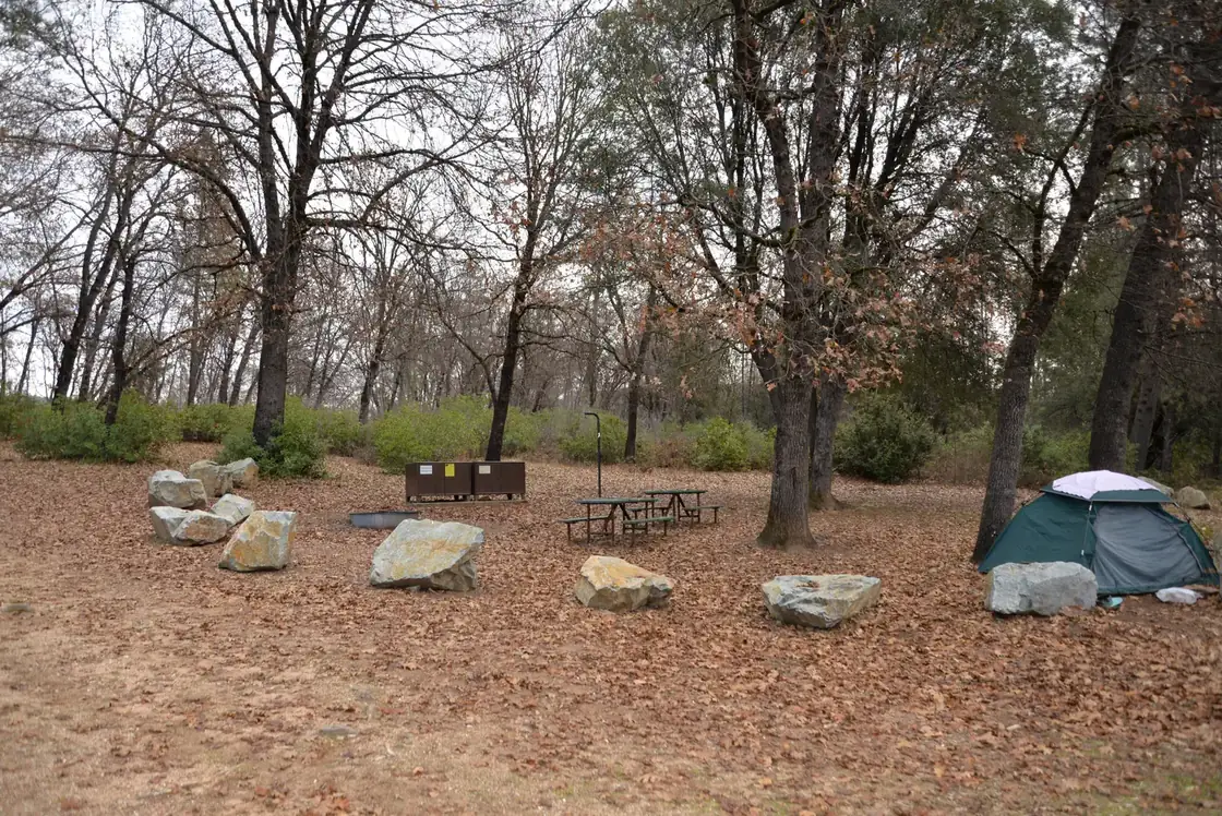 A tent pitched at Horse Camp, Whiskeytown National Recreation Area